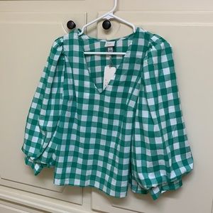 NWT Gingham Blouse🍁